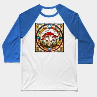 Red Mush Flush Stained Glass Baseball T-Shirt